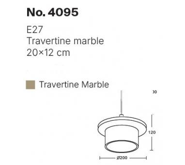 InLight Κρεμαστό φωτιστικό γκρι από travertine marble 1XΕ27 D:20 x 12cm (4095)