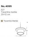 InLight Κρεμαστό φωτιστικό γκρι από travertine marble 1XΕ27 D:20 x 12cm (4095)