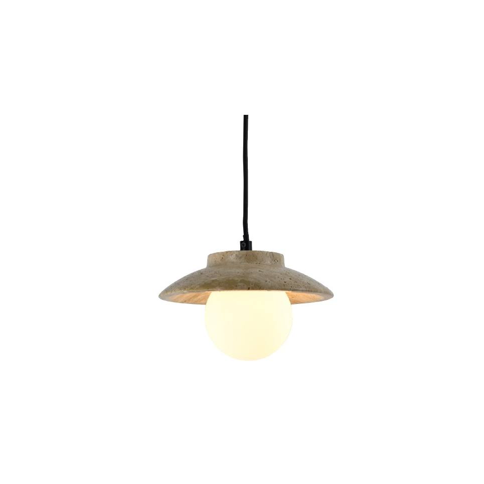 InLight Κρεμαστό φωτιστικό γκρι από travertine marble 1XG9 D:20 x 12.5cm (4093)