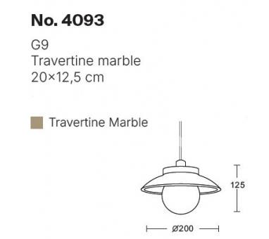 InLight Κρεμαστό φωτιστικό γκρι από travertine marble 1XG9 D:20 x 12.5cm (4093)