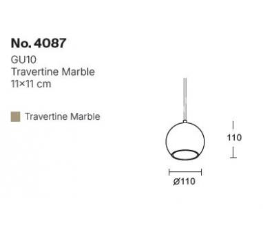 InLight Κρεμαστό φωτιστικό γκρι από travertine marble 1XGU10 D:11 x 11cm (4087)