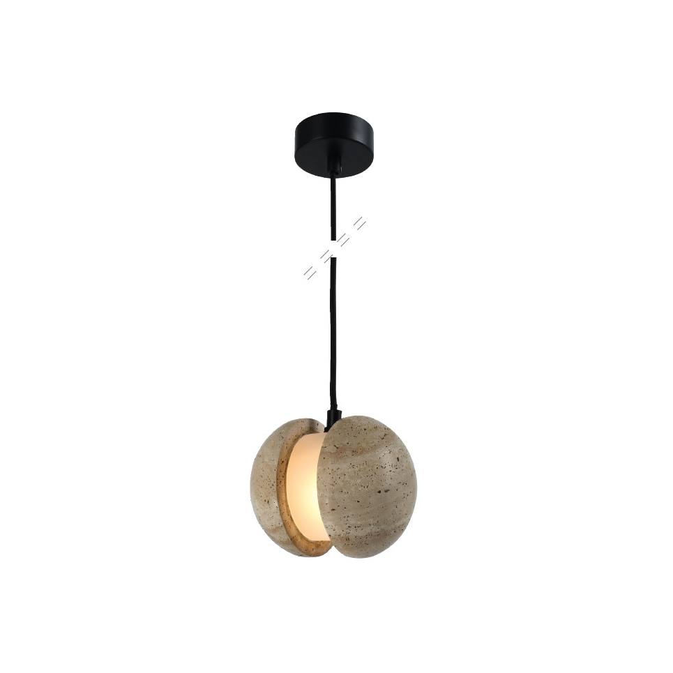 InLight Κρεμαστό φωτιστικό γκρι από travertine marble 1XG9 D:13 x 14cm (4092)