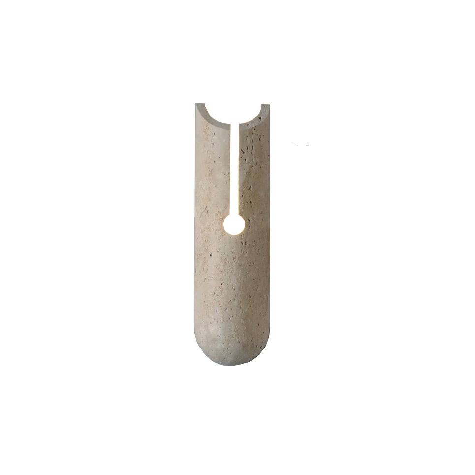 InLight Επιτοίχιο φωτιστικό γκρι από travertine marble 1XG9 D:10 x 35cm (43066)