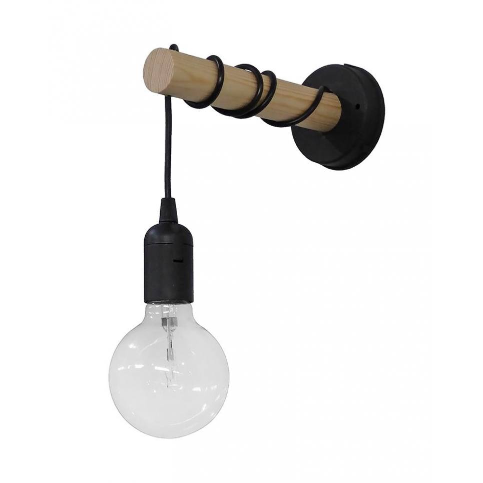 Heronia Ε/27ΑΡ STICK BLACK ΑΠΛΙΚΑ ΞΥΛΟ Ε/27