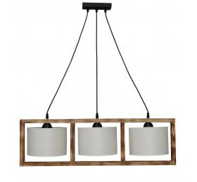 Heronia HKF-01 3/L WOOD ΛΕΥΚΟ/ΚΡΕΜ-ΚΑΜΜΕΝΟ ΚΡΕΜΑΣΤΟ Ε/27 ΞΥΛΟ-ΑΜΠΑΖΟΥΡ