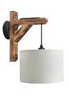 Heronia HKF-01AP WOOD ΛΕΥΚΟ/ΚΡΕΜ-ΚΑΜΜΕΝΟ ΑΠΛΙΚΑ Ε/27 ΞΥΛΟ-ΑΜΠΑΖΟΥΡ