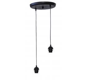 Heronia Φωτιστικό ανισόπεδο E/27 PENDEL 2/L RING BLACK ΣΚΕΛΕΤΟΣ