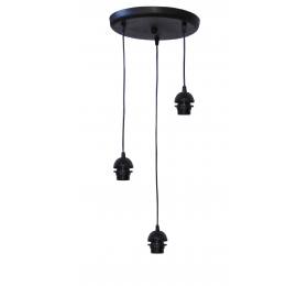 Heronia Φωτιστικό ανισόπεδο E/27 PENDEL 3/L RING BLACK ΣΚΕΛΕΤΟΣ