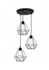 Heronia DM-02 PENDEL 3/L BLACK ΚΡΕΜΑΣΤΟ ΑΝΙΣΟΠΕΔΟ ΔΙΑΜΑΝΤΙ