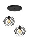 Heronia DM-04PENDEL 3/L BLACK ΚΡΕΜΑΣΤΟ ΑΝΙΣΟΠΕΔΟ ΑΡΑΧΝΗ ΜΕΤΑΛΛΙΚΟ