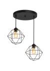 Heronia DM-03PENDEL 2/L BLACK ΚΡΕΜΑΣΤΟ ΑΝΙΣΟΠΕΔΟ ΠΟΛΥΓΩΝΟ ΜΕΤΑΛΛΙΚΟ