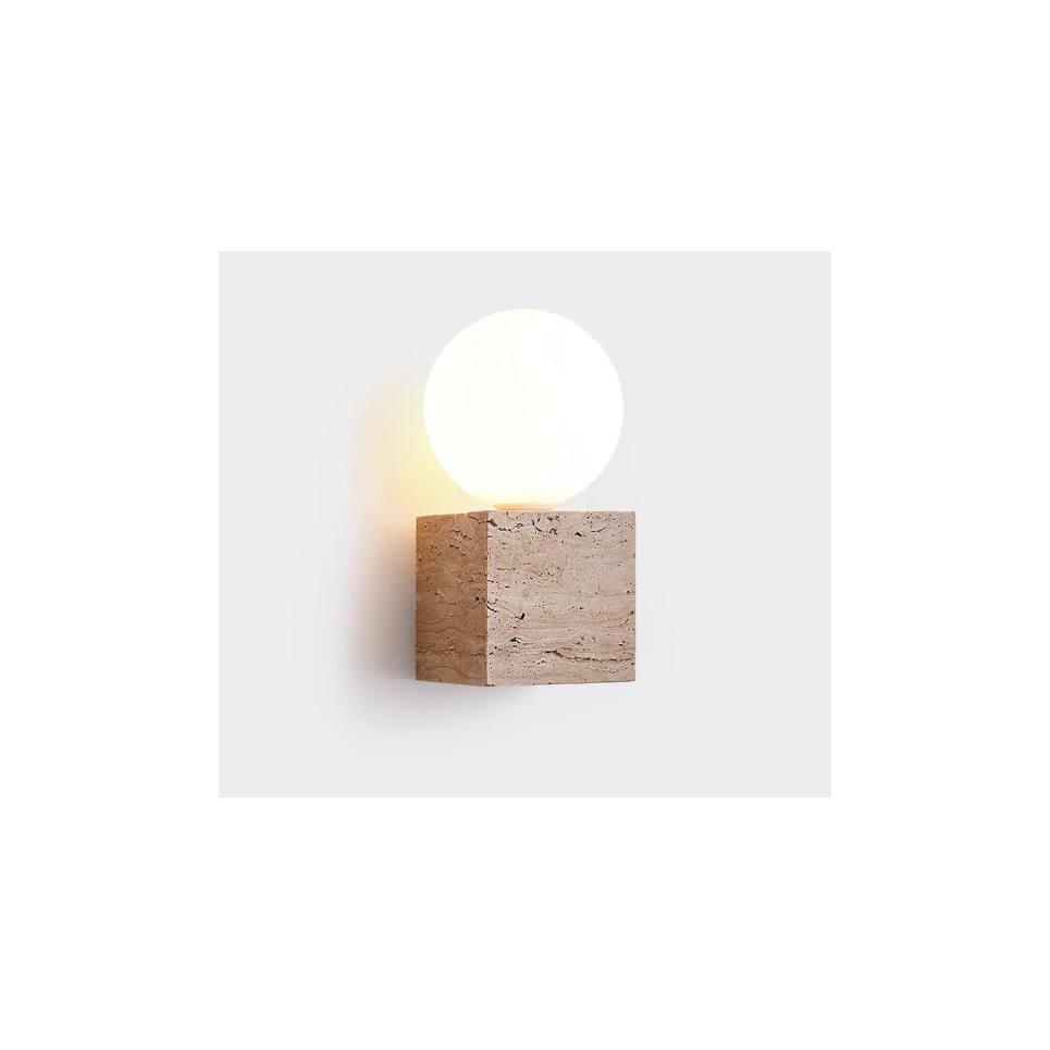 InLight Επιτοίχιο φωτιστικό γκρι από travertine marble 1XG9 D:10 x 20cm (43063)