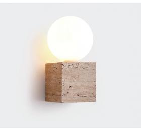 InLight Επιτοίχιο φωτιστικό γκρι από travertine marble 1XG9 D:10 x 20cm (43063)