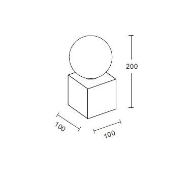InLight Επιτοίχιο φωτιστικό γκρι από travertine marble 1XG9 D:10 x 20cm (43063)