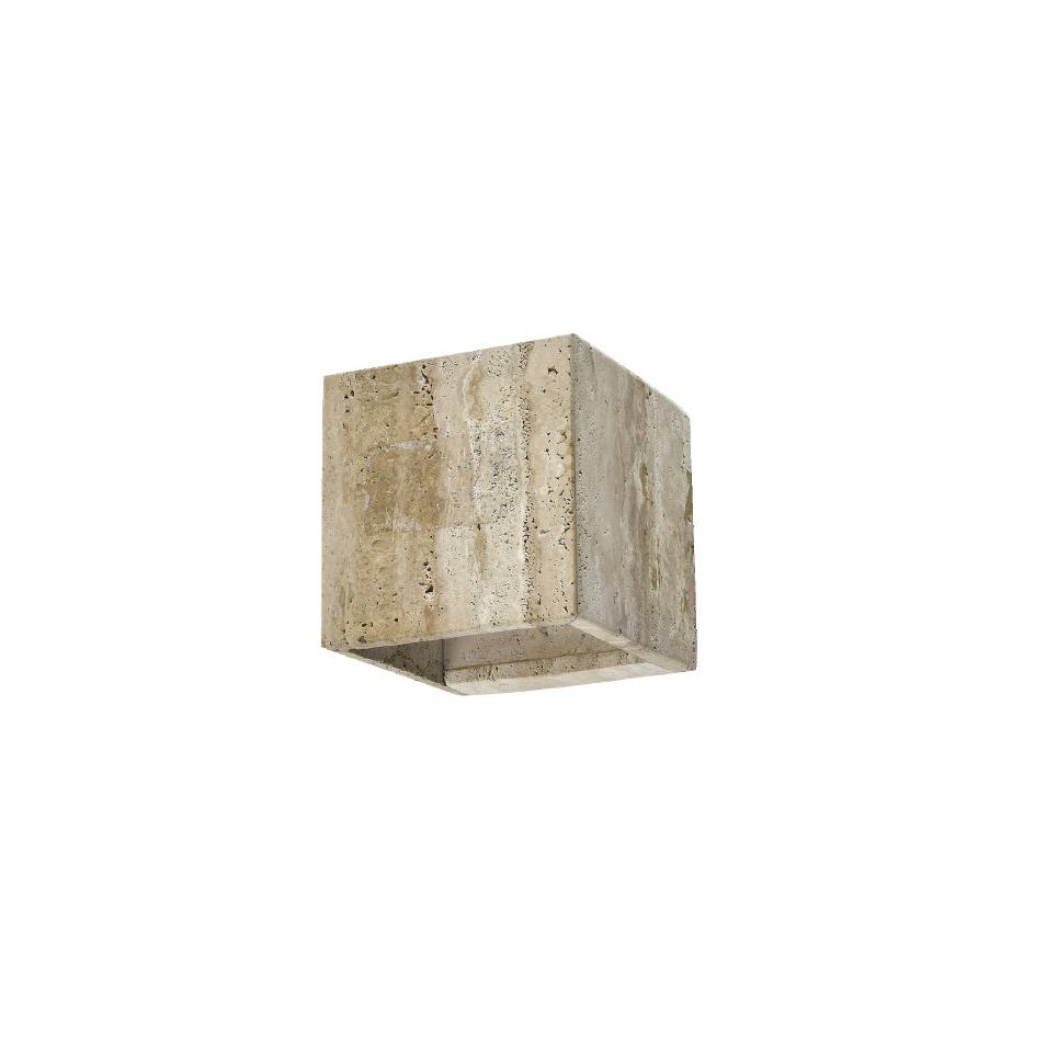 InLight Επιτοίχιο φωτιστικό γκρι από travertine marble 1XG9 D:12 x 12cm (43064)