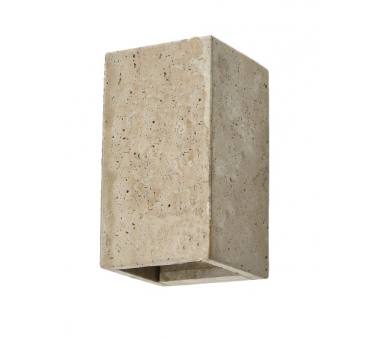 InLight Επιτοίχιο φωτιστικό γκρι από travertine marble 2XG9 D:9 x 16cm (43065)