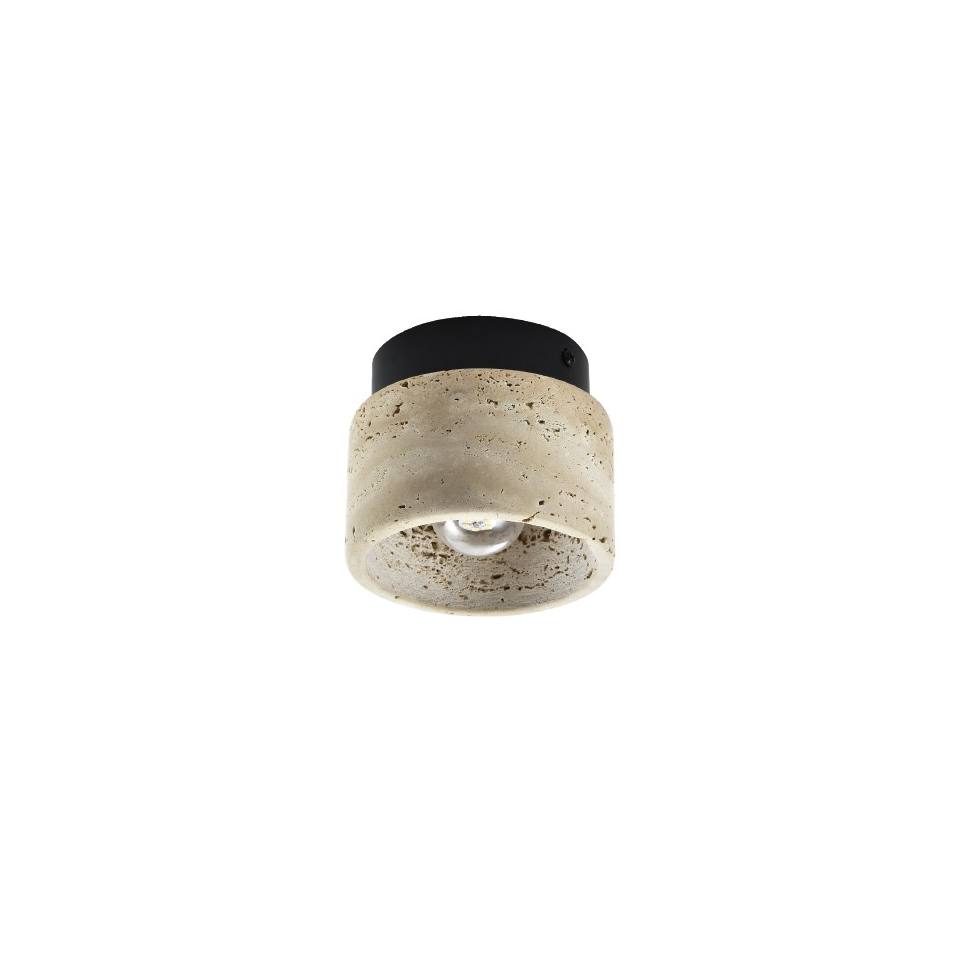 InLight Πλαφονιέρα οροφής γκρι από travertine marble 1XE27 D:12cm (42046)