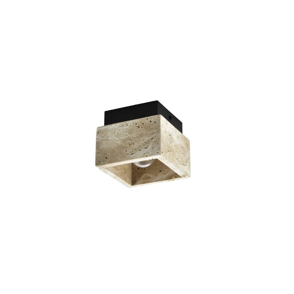 InLight Πλαφονιέρα οροφής γκρι από travertine marble 1XE27 D:12cm (42047)