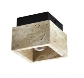 InLight Πλαφονιέρα οροφής γκρι από travertine marble 1XE27 D:12cm (42047)