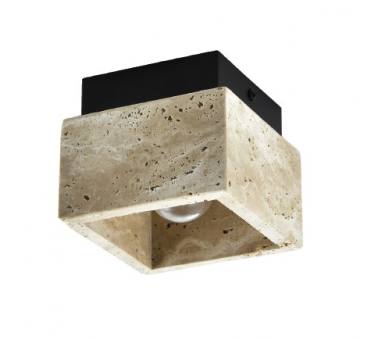 InLight Πλαφονιέρα οροφής γκρι από travertine marble 1XE27 D:12cm (42047)