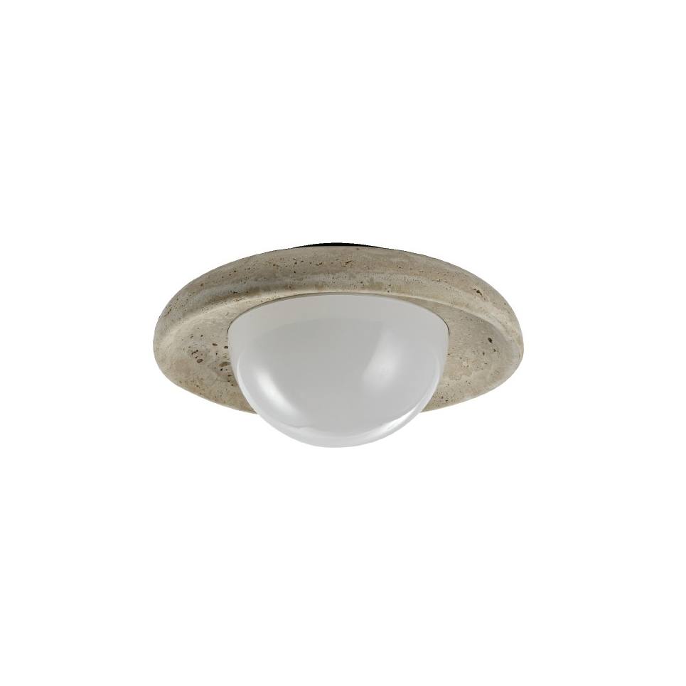 InLight Πλαφονιέρα οροφής γκρι από travertine marble 2XG9 D:25cm (43067)