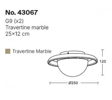 InLight Πλαφονιέρα οροφής γκρι από travertine marble 2XG9 D:25cm (43067)