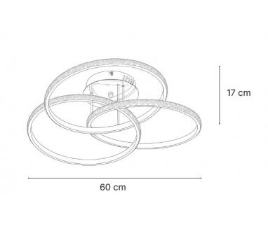 Inlight Πλαφονιέρα οροφής LED 50W 3CCT από χρυσό αλουμίνιο και ακρυλικό D:60cm (6091-Golden)