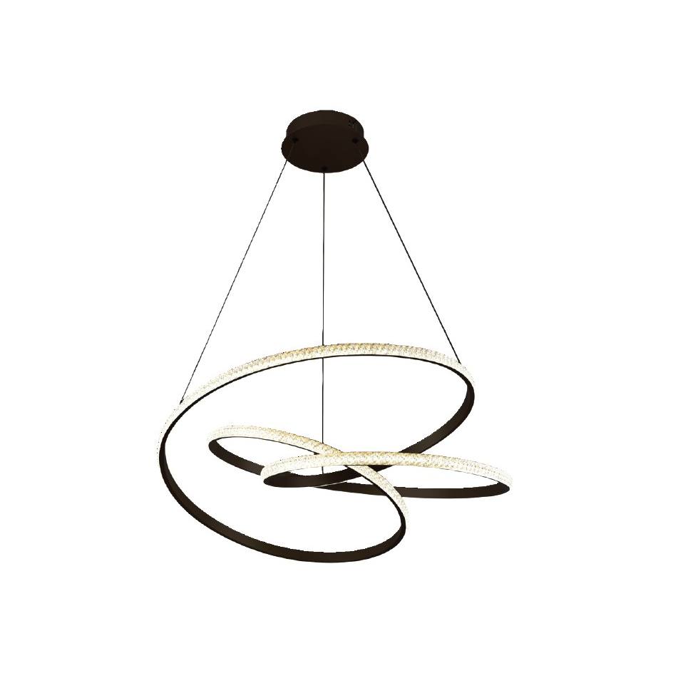 Inlight Κρεμαστό φωτιστικό LED 58W 3CCT (by switch on base) σε μαύρη απόχρωση D:60cm (6092-A-Black)