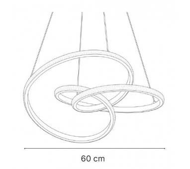 Inlight Κρεμαστό φωτιστικό LED 58W 3CCT (by switch on base) σε μαύρη απόχρωση D:60cm (6092-A-Black)