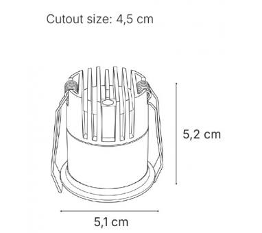 Inlight Downlight σποτ 9W 3CCT σε λευκή απόχρωση D: 5.1x5.2cm (X00370W)
