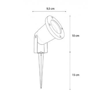it-Lighting Mercury 1xGU10 Outdoor Spike Light Black D:9,5cm (80600514)