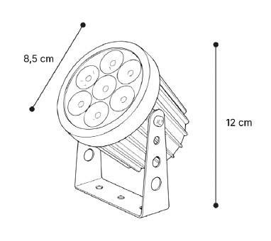 it-Lighting Crest peak LED 7W RGB CCT Outdoor Wall Lamp Black D:8.5 x 12cm (80700415)