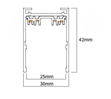 InLight Μαγνητική ράγα 220V με κάλυμμα μαύρη D:2m (TRM20012)