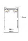 InLight Μαγνητική ράγα 220V με κάλυμμα μαύρη D:2m (TRM20012)