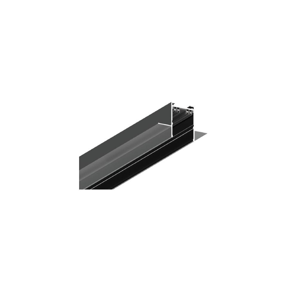 InLight Χωνευτή μαγνητική ράγα 220V με κάλυμμα σε μαύρη απόχρωση D:2m (TRM20022)