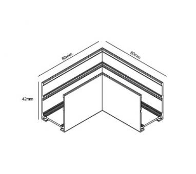 InLight Σύνδεσμος γωνία για μαγνητική ράγα 220V σε μαύρη απόχρωση (TCM2002)