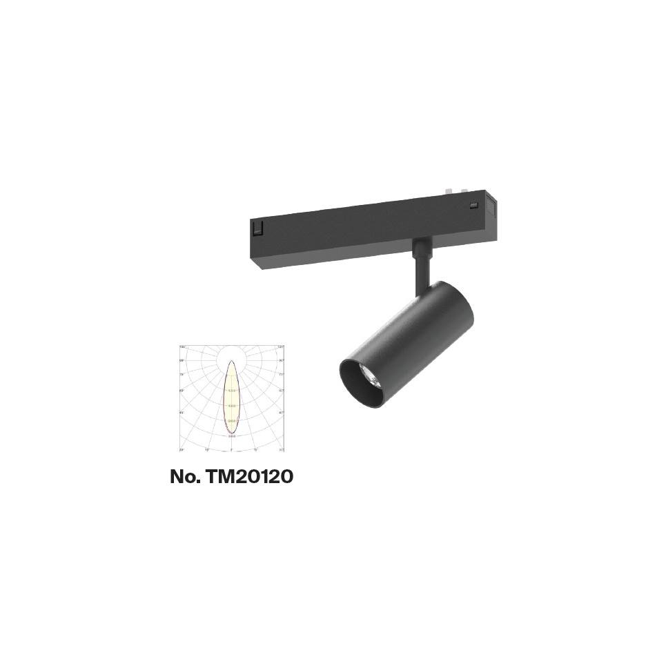 Inlight Φωτιστικό spot LED 10W, 3CCT, 24° για μαγνητική ράγα 220V, σε μαύρη απόχρωση D:4,5x10cm (TM20120)