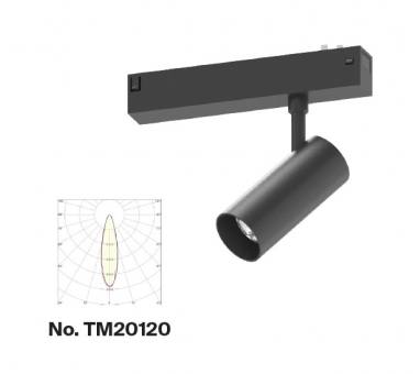 Inlight Φωτιστικό spot LED 10W, 3CCT, 24° για μαγνητική ράγα 220V, σε μαύρη απόχρωση D:4,5x10cm (TM20120)