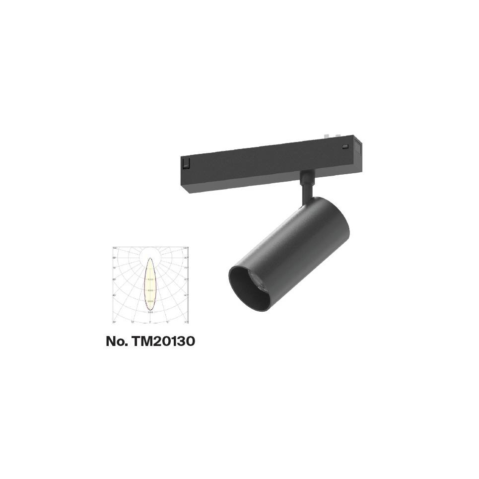 Inlight Φωτιστικό spot LED 18W, 3CCT, 24° για μαγνητική ράγα 220V, σε μαύρη απόχρωση D:5,5x12cm (TM20130)