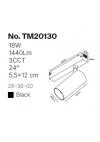 Inlight Φωτιστικό spot LED 18W, 3CCT, 24° για μαγνητική ράγα 220V, σε μαύρη απόχρωση D:5,5x12cm (TM20130)