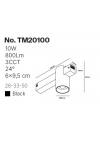 Inlight Φωτιστικό spot LED 10W, 3CCT, 24° για μαγνητική ράγα 220V, σε μαύρη απόχρωση D:6x9.5cm (TM20100)