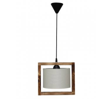 Heronia HKF-01 1/L WOOD ΛΕΥΚΟ/ΚΡΕΜ-ΚΑΜΜΕΝΟ ΚΡΕΜΑΣΤΟ Ε/27 ΞΥΛΟ-ΑΜΠΑΖΟΥΡ