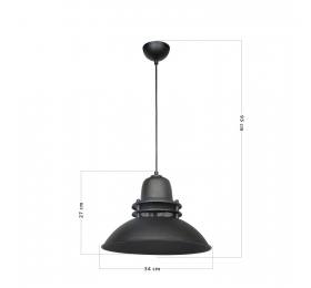Heronia ΚΡΕΜΑΣΤΟ VINTAGE ΠΥΡΟΦΑΝΙ ΜΕΤΑΛΛΙΚΟ ZOE 1/L BLACK  Ε/27