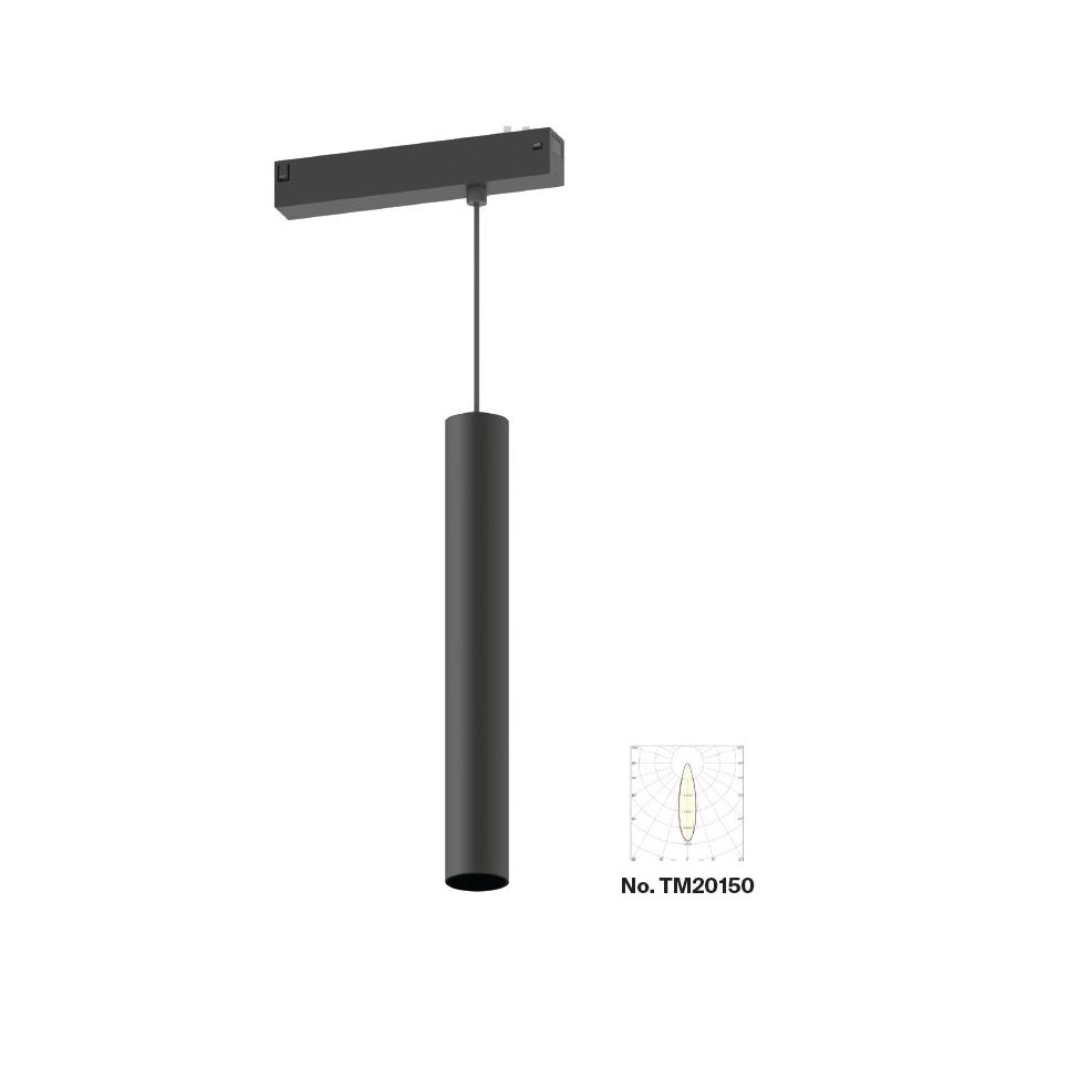 Inlight Κρεμαστό φωτιστικό LED 10W, 3CCT, 24°, για μαγνητική ράγα 220V  σε μαύρη απόχρωση D:4x30cm (TM20150)