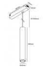 Inlight Κρεμαστό φωτιστικό LED 10W, 3CCT, 24°, για μαγνητική ράγα 220V  σε μαύρη απόχρωση D:4x30cm (TM20150)